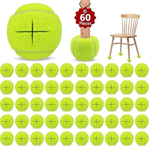 Magicorange Paquete de 60 pelotas de tenis precortadas a granel para sillas, pelotas de tenis de 2.5 pulgadas, fundas para patas de sillas para