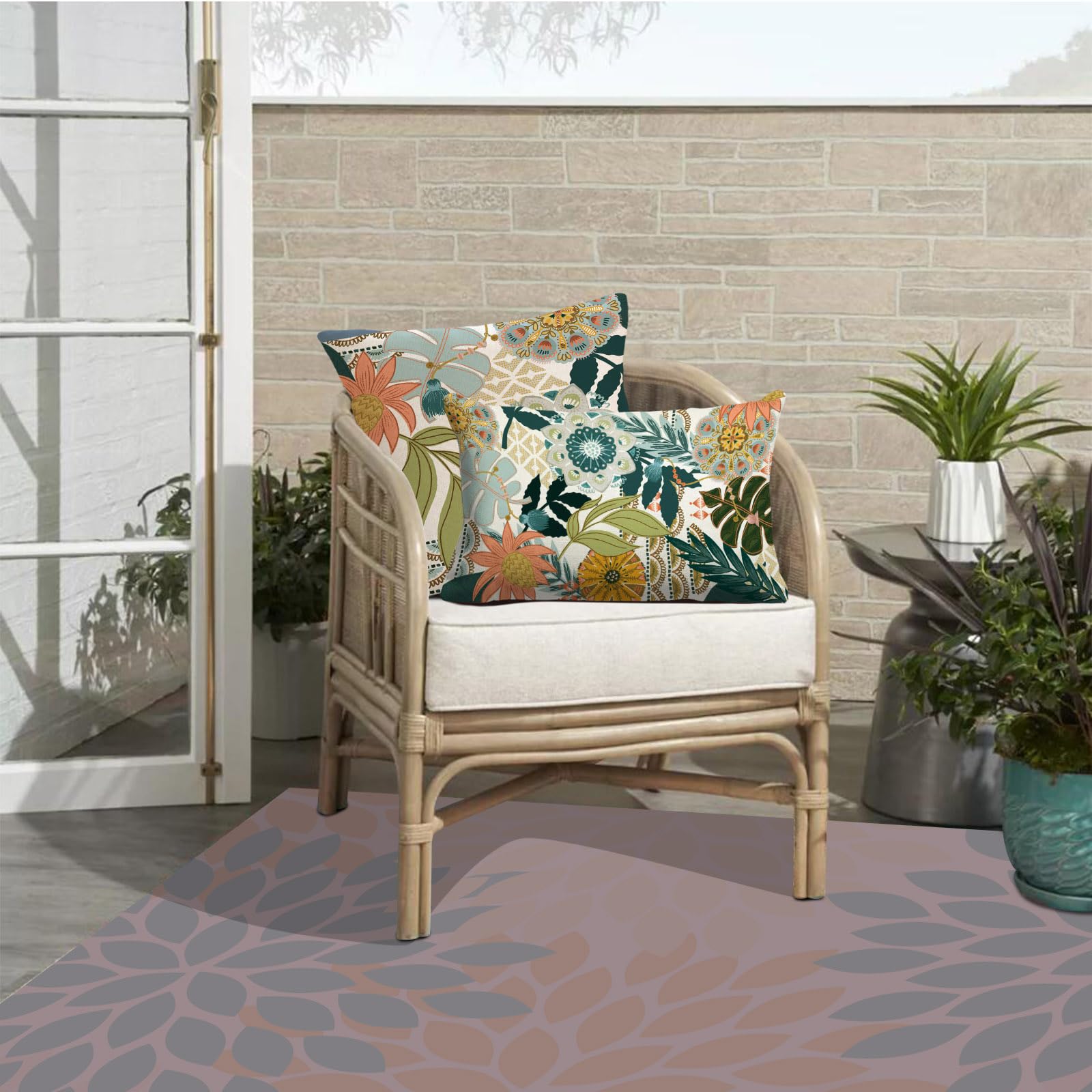 Jartinle - Fundas De Almohada Para Exteriores, Diseño De Mandala, Bohemio,  De Lino, Fundas De Cojín Lumbar, Fundas De Cojín Para Silla De Jardín,  Sofá, Decoración De Habitación Hippie, 30,5 X 50,8, image size:1600x1600