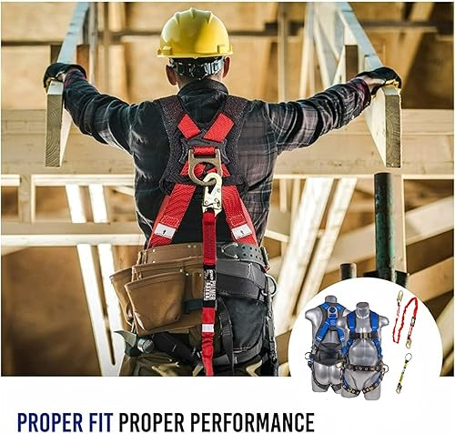 Miniatura 8 de Palmer Safety Arnés de seguridad de protección contra caídas Hammerhead Series Kit de seguridad I Arnés Premium + Cordón + Kit de extensor de anillo