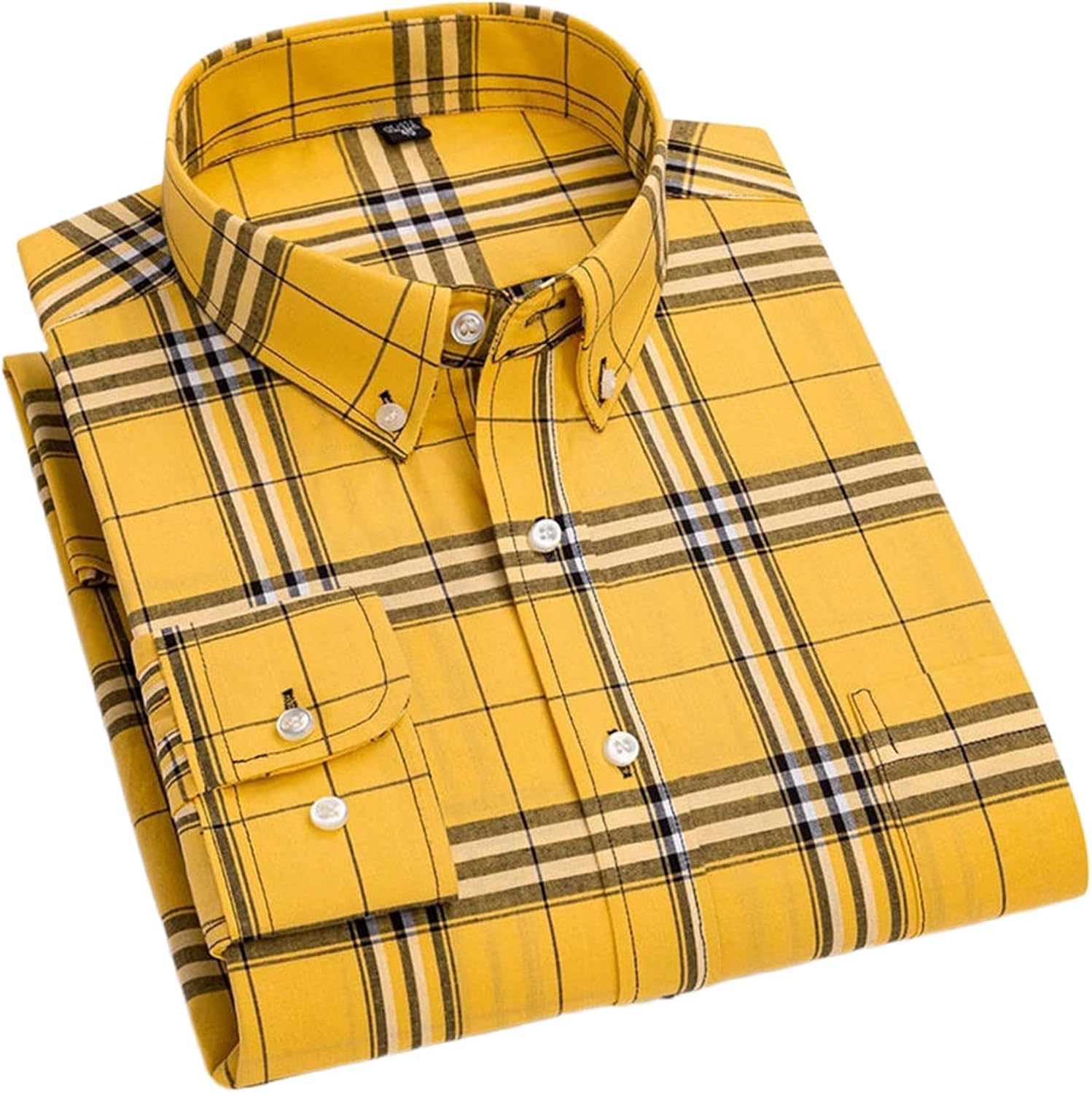 Long Sleeve Shirts for Men Slim Fit Casual Shirt Vintage Streetwear Plaid Tops