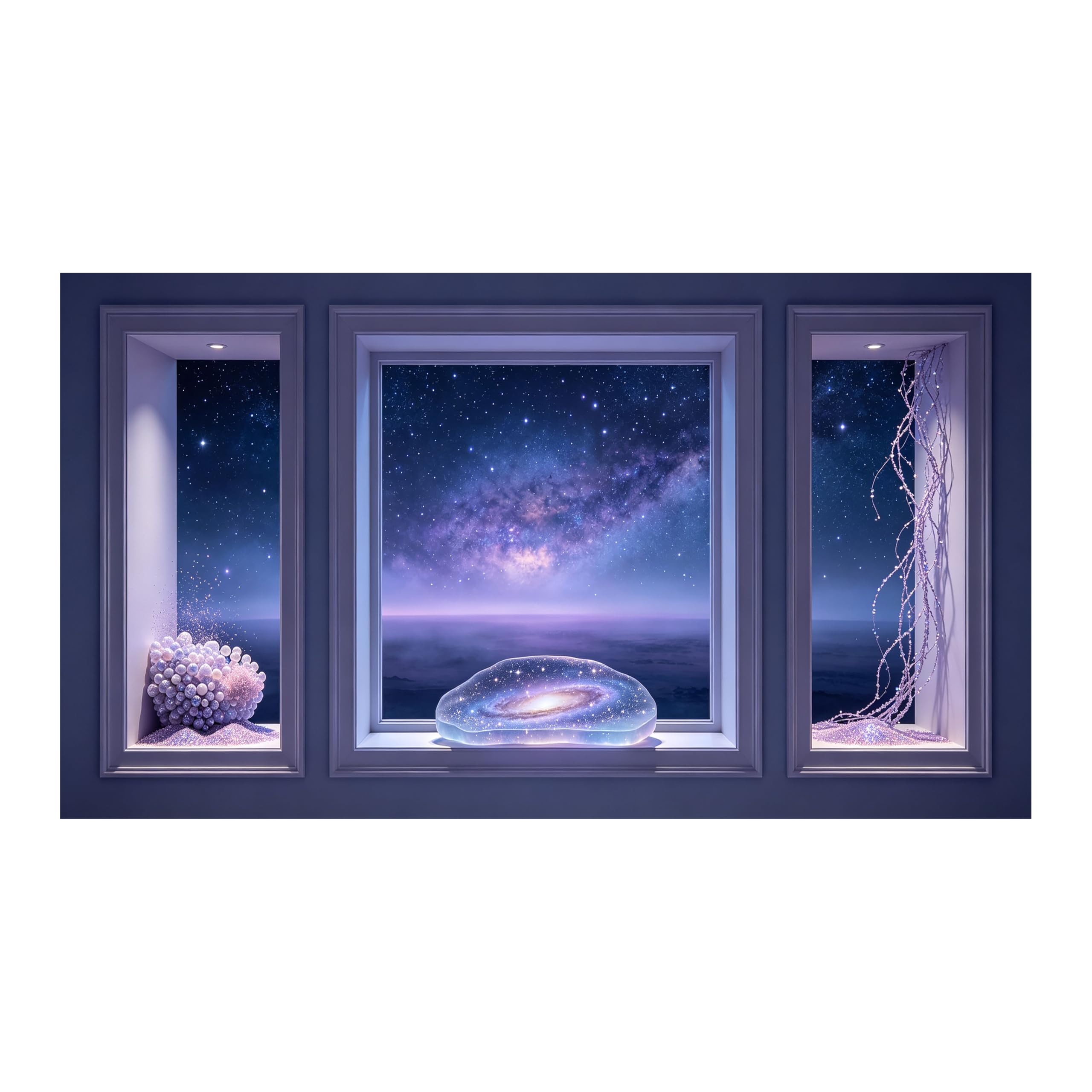 Yzpallescene Art260711169 3D Framed Wall Art Cosmic Galaxy Window View Surrealism Large Size Selfadhesive Removable Wall Decor Prints Artwork For Living Room Bedroom Office