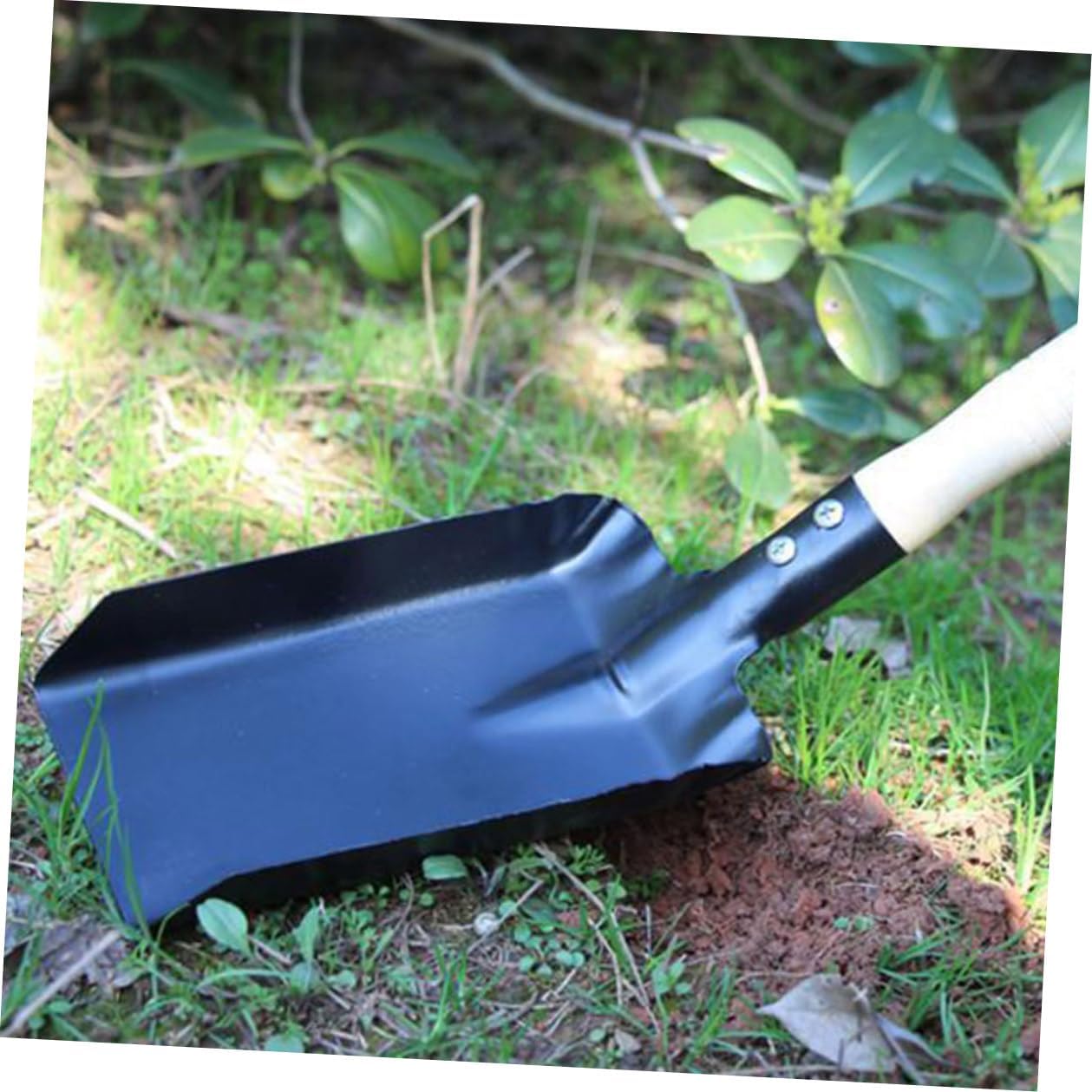 UPKOCH 2pcs Mini Garden Shovel Set Iron Spade Head Black Square Shovel Thickened Carbon Steel for Potted Plants, Outdoor Gardening and Pet Waste Cleanup