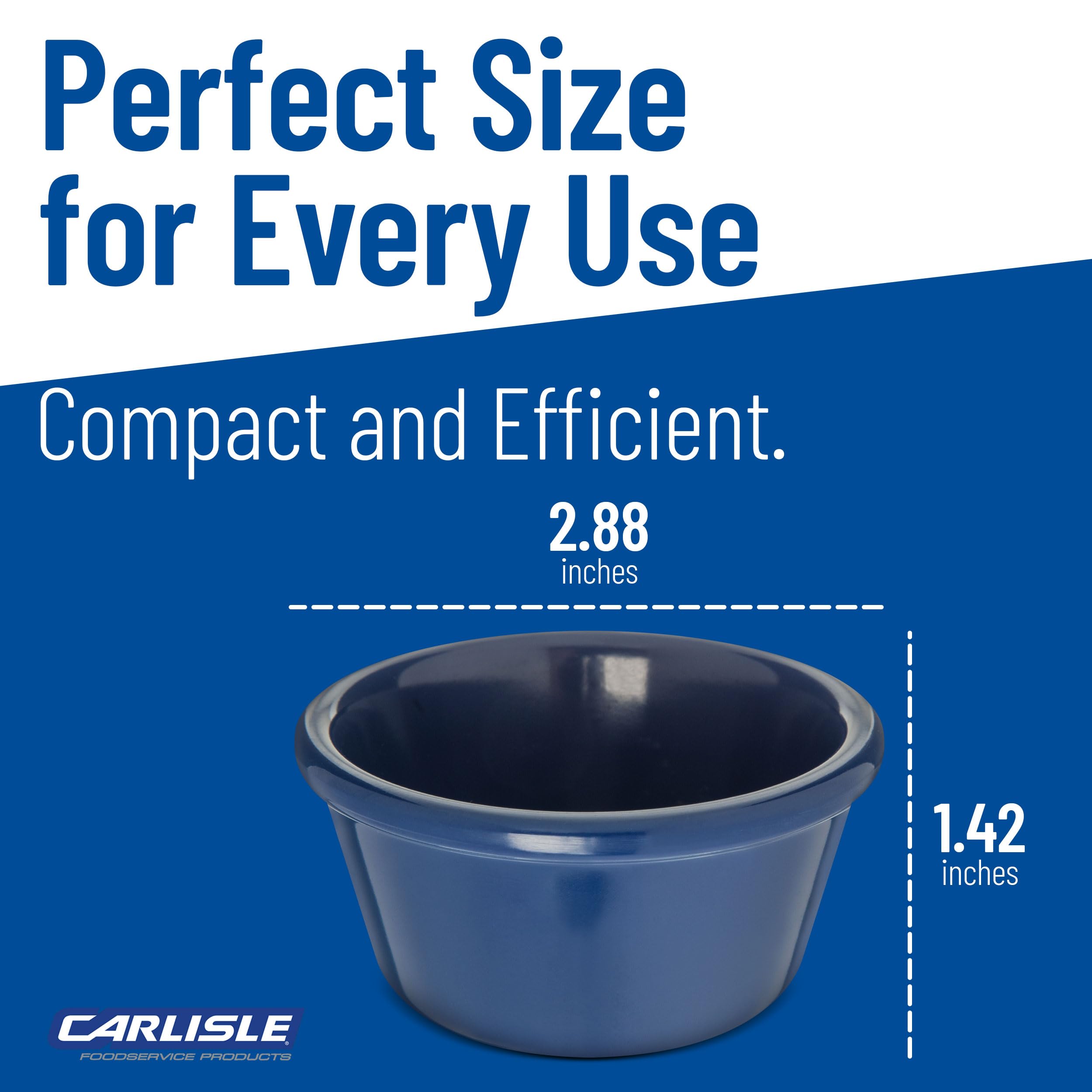 Carlisle S28060 Melamine Smooth Ramekin, 3 oz Capacity, Cobalt Blue (Case of 48)