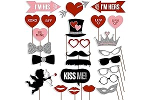 [USA-SALES] Valentines Day Photo Booth Props Wedding Photo Props, ATTACHED, NO DIY REQUIRED