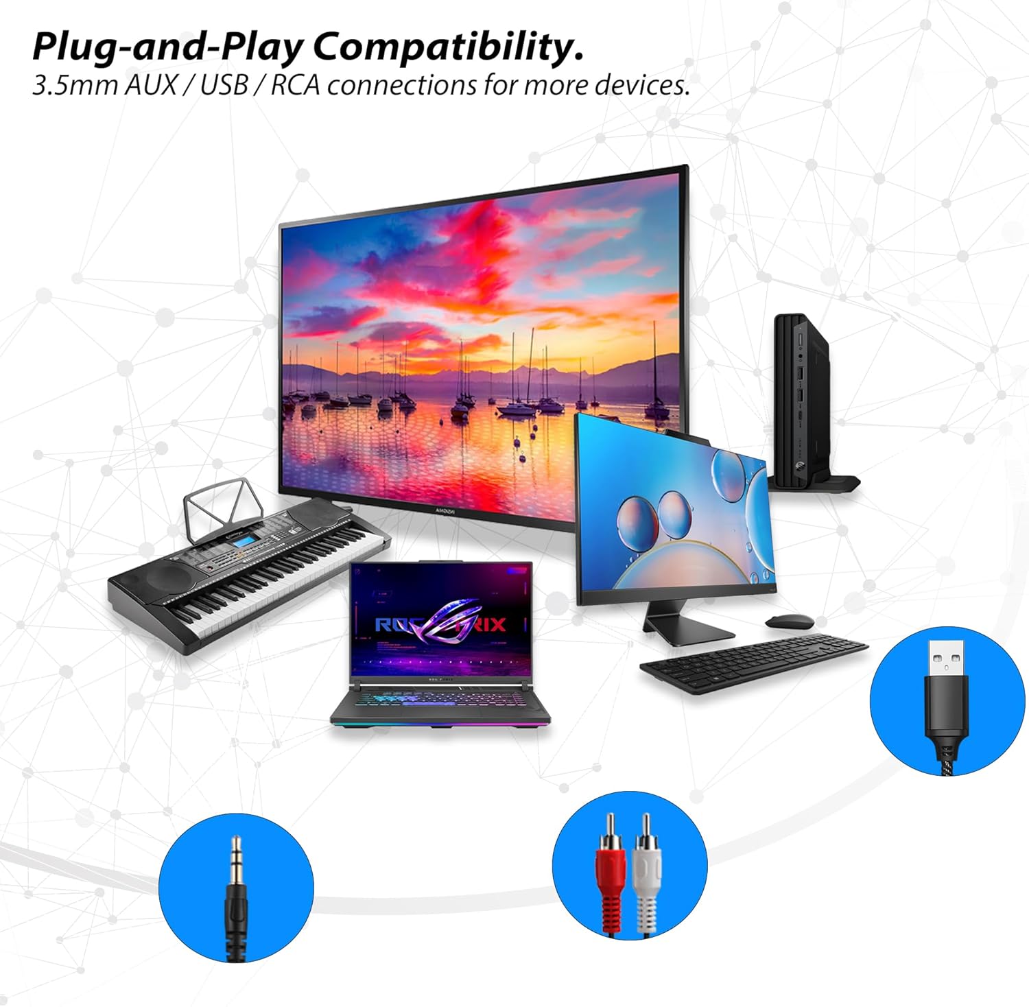 Upgrade Extra Long Cord Headphones for TV & PC with Volume Control, 18 Feet / 5.5M Extension Spring Coiled Cord, 3.5mm AUX with USB & RCA Adapter, Over-Ear Headphone for Smart & Old TVs - Image 7