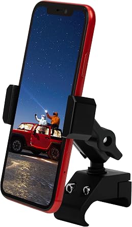 Nilkatss Upgraded Aluminum Alloy Phone Mount for Jeep Wrangler 2018-2023 JL JLU & 2020-23 Gladiator JT, Wrangler Phone Holder Fits All 4.7" to 6.8" Smart Device, Camera Button FriendlyNot for 2024+