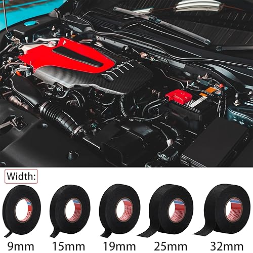 Miniatura 2 de 5 rollos de cintas de arnés de cables de 50 pies de alta temperatura, arnés de telar eléctrico Tesa para automóvil, a prueba de calor, cintas de