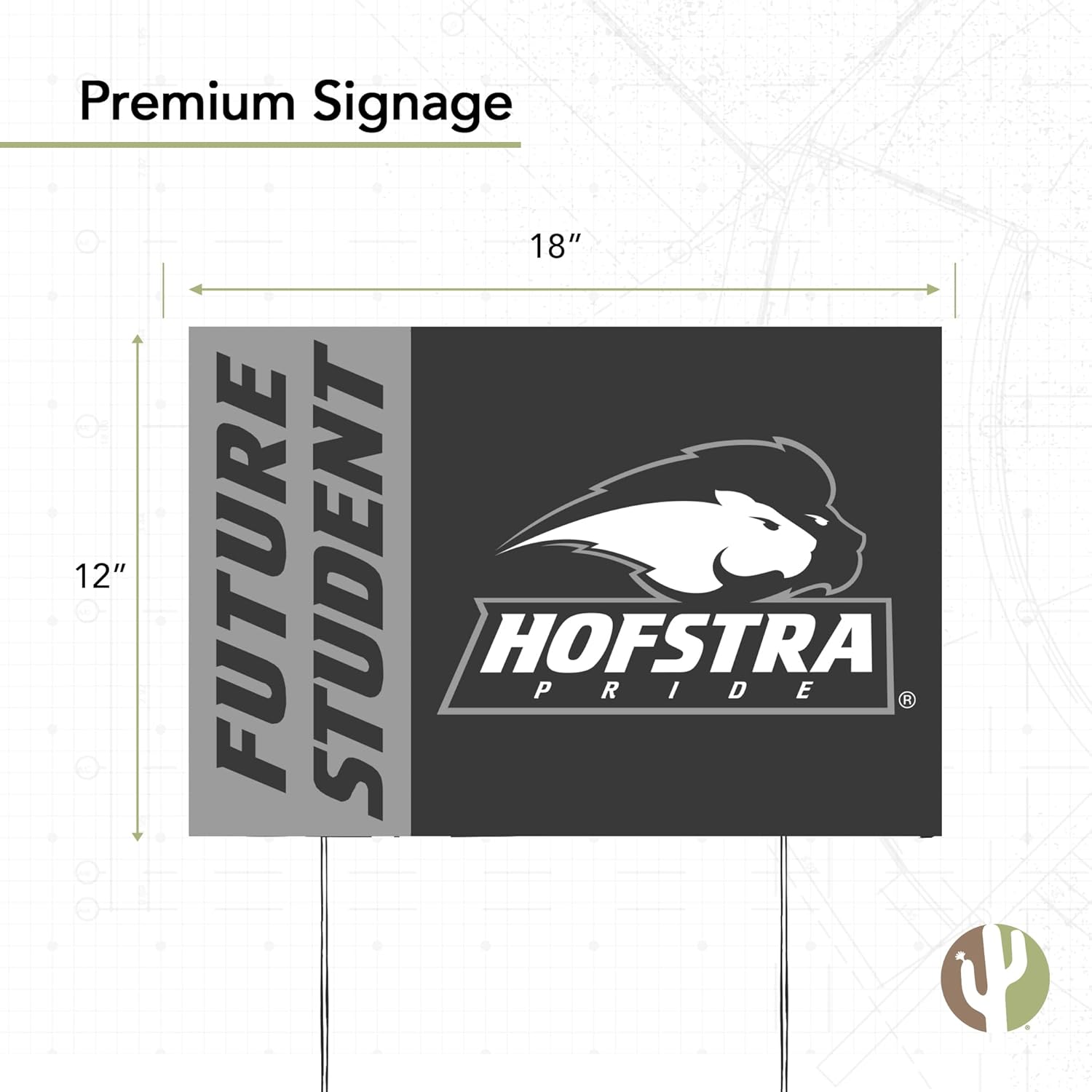 Desert Cactus Hofstra University Pride 12x18" Graduate Graduation Celebration Yard Sign Graduates Outdoor Lawn Display with Stakes (Grad Sign 4)