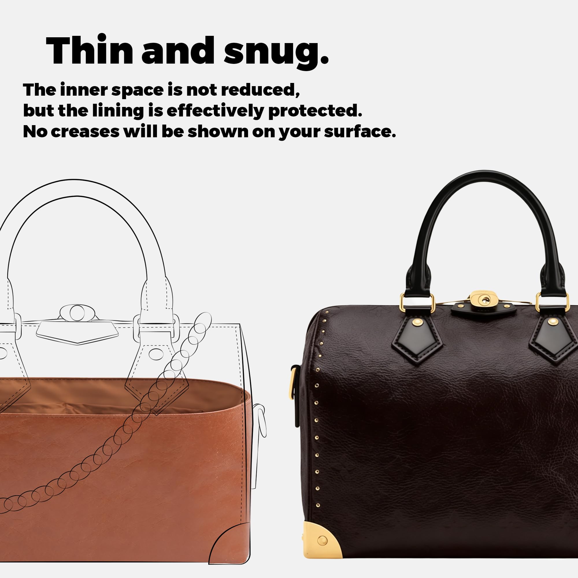 DGAZ Ligero Organizador Interior para Speedy Trunk, Inserto de Bolso, Gold