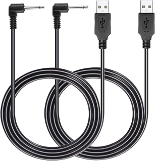 PChero USB Adapter Cord 2.5mm Replacement DC Charger Charging Cable for Rechargeable Wand Massagers - 2 Packs