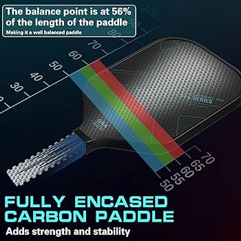 Amazon | 消しゴム付きピックルボールパドル、3K T700 未加工