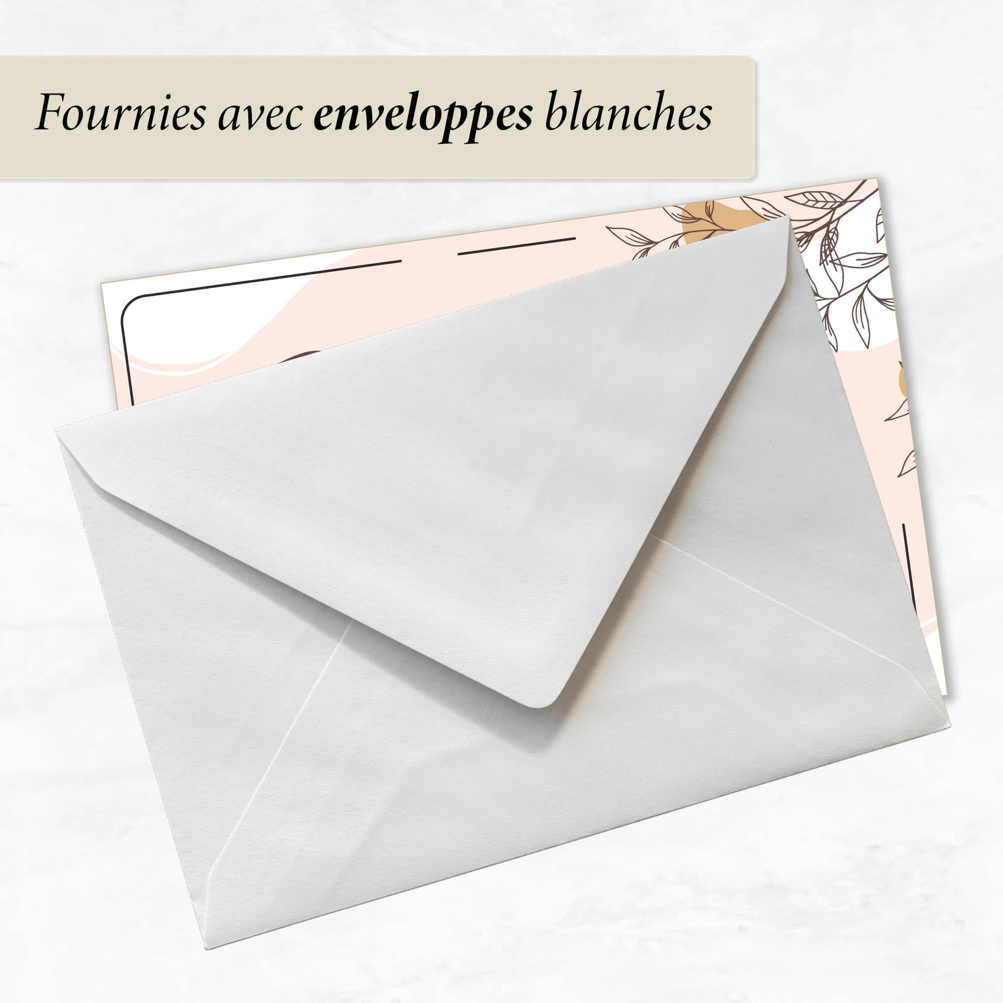 Cartes Remerciements Deuil - Lot de 25 Cartes + 25 Enveloppes | Cartes Condoléances Décès Obsèques ou Enterrement | Papier Mat 300g de Haute Qualité | Dos Vierge à Personnaliser | Format 14,8x10,5 cm