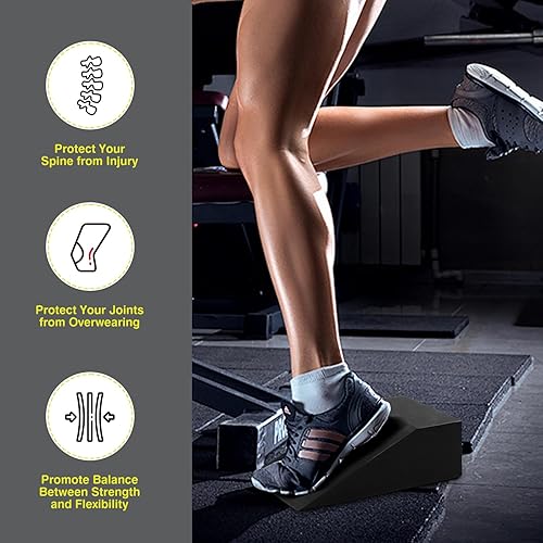 Miniatura 5 de Tabla inclinada de cuña de espuma, paquete de 2 cuñas para yoga, estiramiento de pantorrillas, terapia física y rehabilitación de pies, bloques de