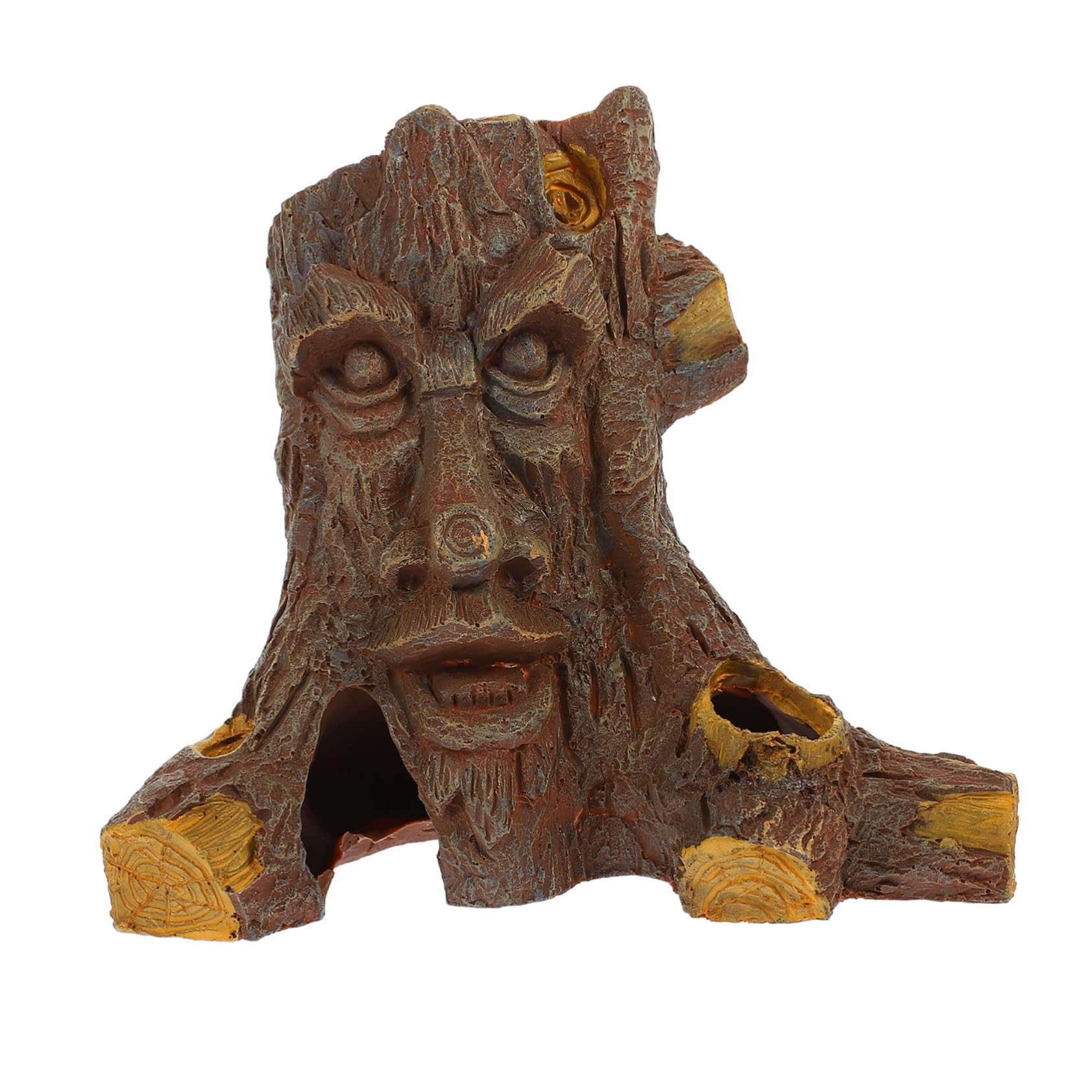 Cachette pour Reptiles et Lézards en Résine, Grotte Décorative Effet Trou D’Arbre, Taille Moyenne, Ornemente Terrarium Tortue et Amphibiens, Refuge Intérieur pour Petits Reptiles