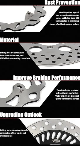 Miniatura 7 de Arashi Rotores de disco de freno delantero y trasero para Kawasaki Ninja 250R 250 R EX250J 2008-2012 Accesorios de repuesto de motocicleta negro