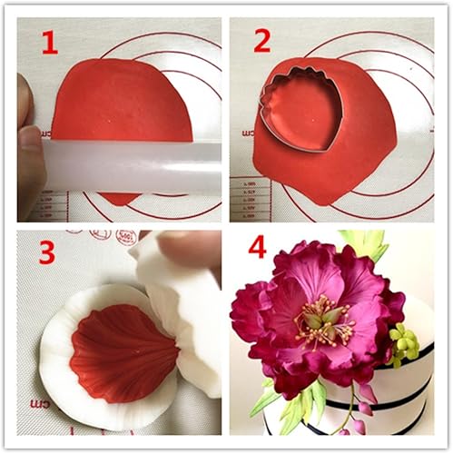 Miniatura 5 de Juego de 6 moldes de silicona para pasta de goma y hojas, herramientas para hacer fondant de azúcar para decoración de pasteles de boda, chocolate,