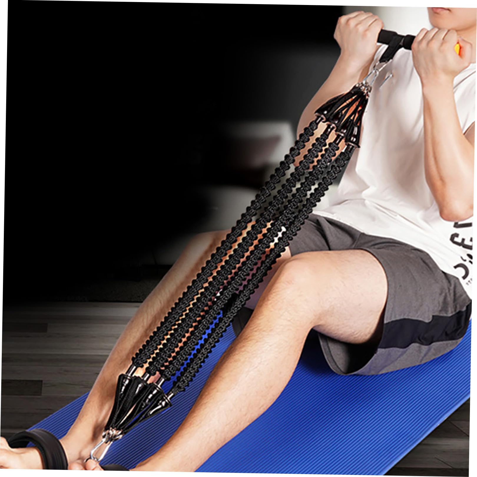 MAGICLULU Espansore per Bodybuilding Corda Elastica e Pedale Multifunzionale in Materiale Resistente per Esercizi Addome e Braccia a Casa Palestra Fitness