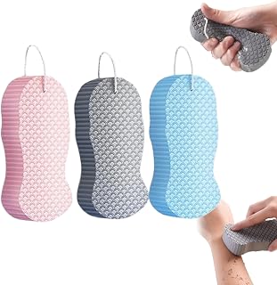 3 Pcs Magic Exfoliating Bath Sponge,Super Soft Exfoliating Shower Sponges,Remove Dead Skin for Adults Children and Pregnant Women,Skin Friendly and Reusable,Alternative to exfoliating Gloves (Set A)