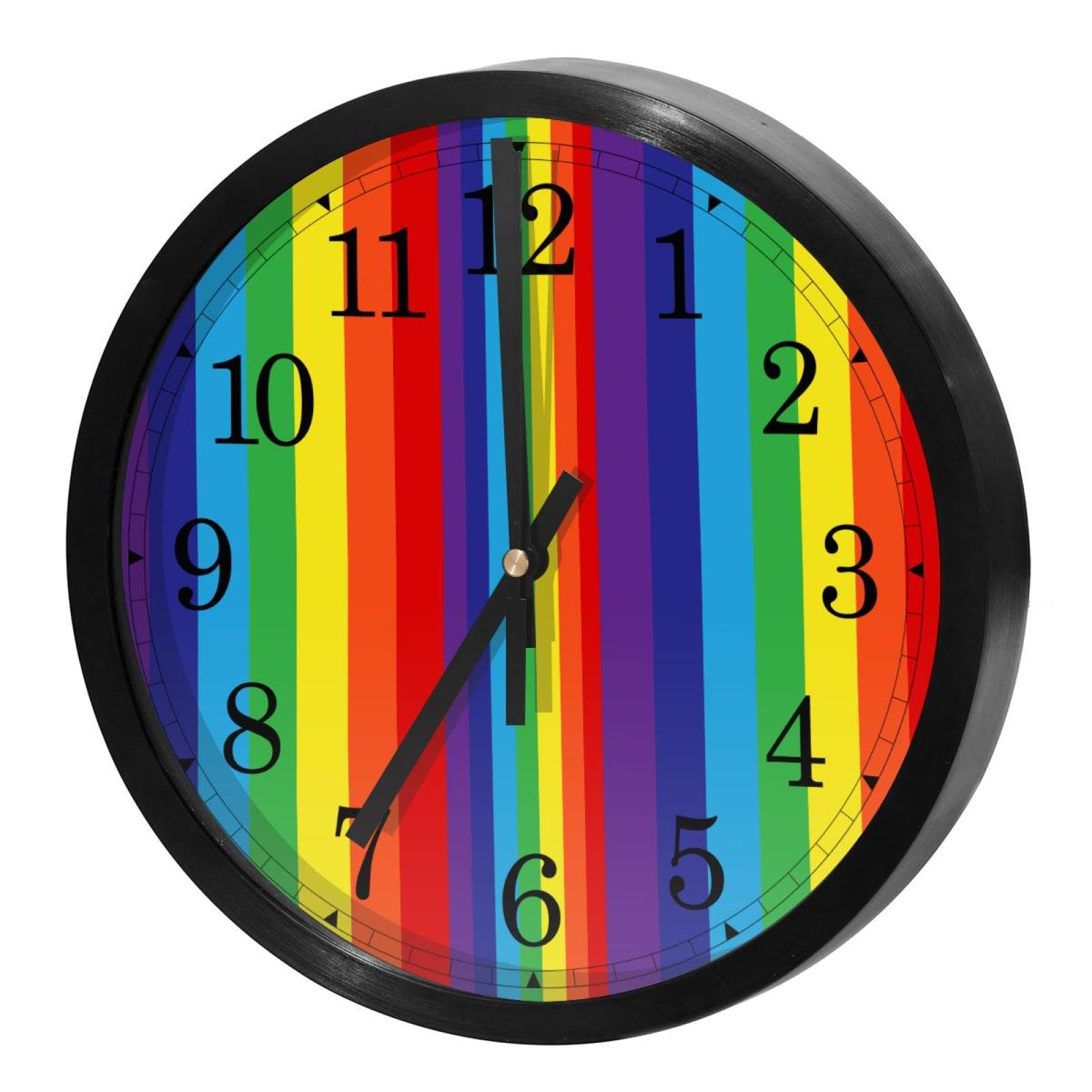Horloge murale ronde sans tic-tac colorée pour bureau et salle de classe