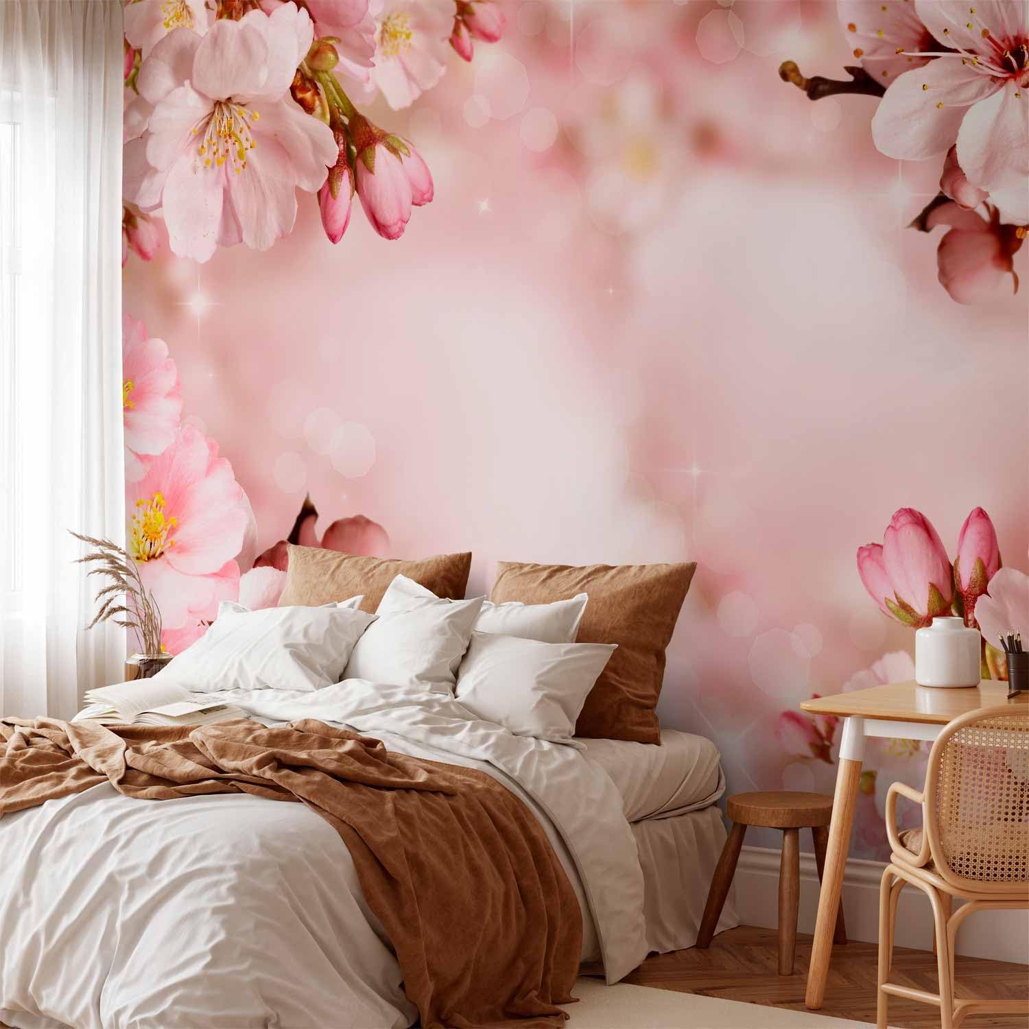 artgeist Wall Mural Pink Blossom 98x69 in - XXL Non-Woven Wallpaper Fleece Wall Decor Photo Print Picture Image Design Home b-A-0236-a-d