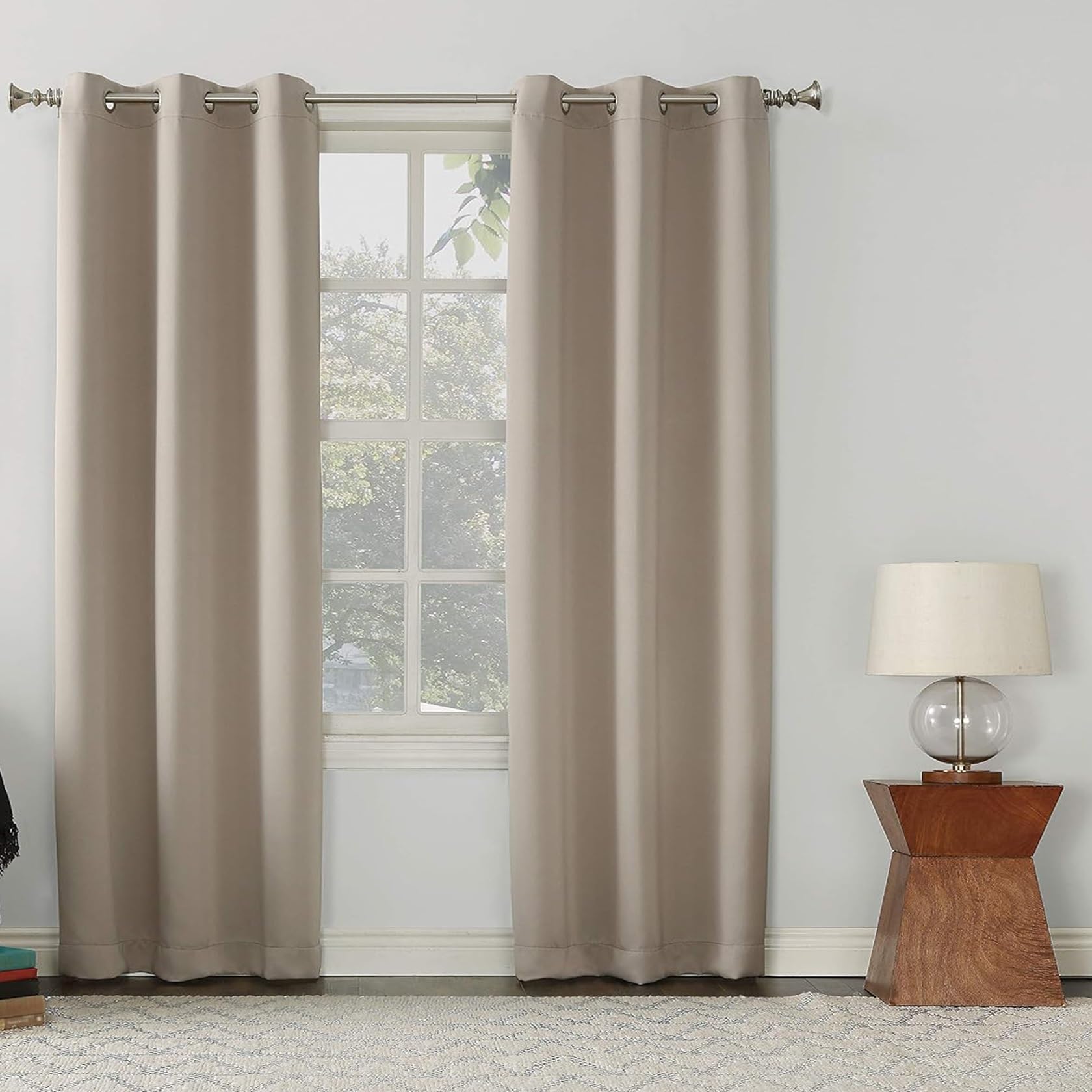Rideau occultant thermique beige 105 x 240 cm contre le froid et la chaleur