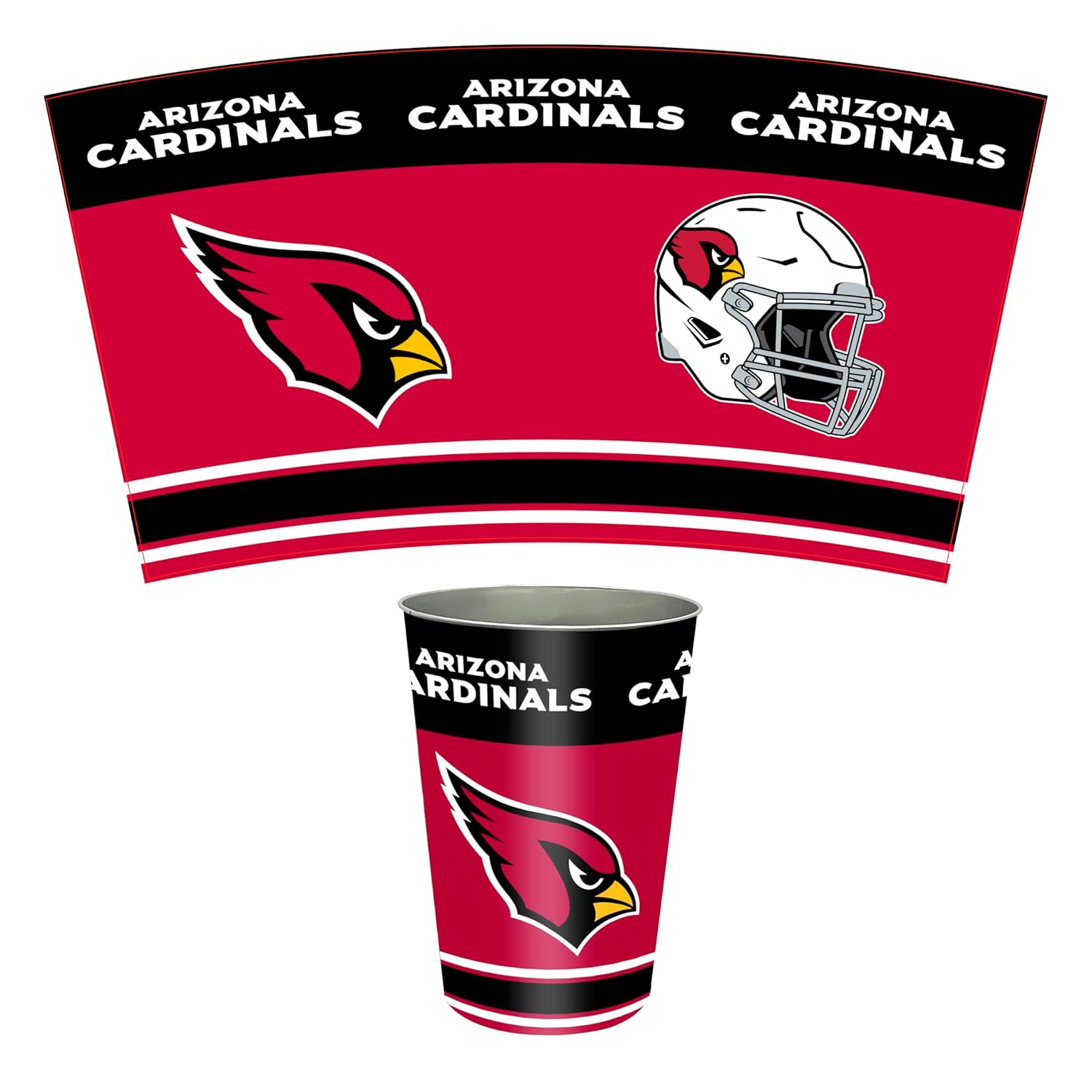 FANMATS NFL - San Francisco 49ers Wastebasket | Red | 15"x10.5"x10.5" | Primary Logo, Helmet, & Wordmark