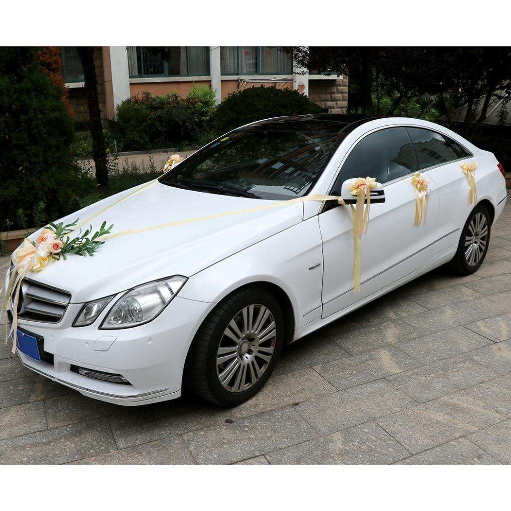 F Fityle Décoration de Voiture Mariage Guirlande Voiture de Mariage Fleurs Artificielles pour Décoration de Mariage-Diverses Couleurs, Champagne