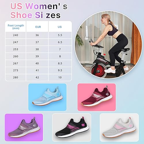 Miniatura 5 de Zapatos de ciclismo de interior para mujer, zapatos de ciclismo para exteriores, cómodos y transpirables, compatibles con tacos SPD