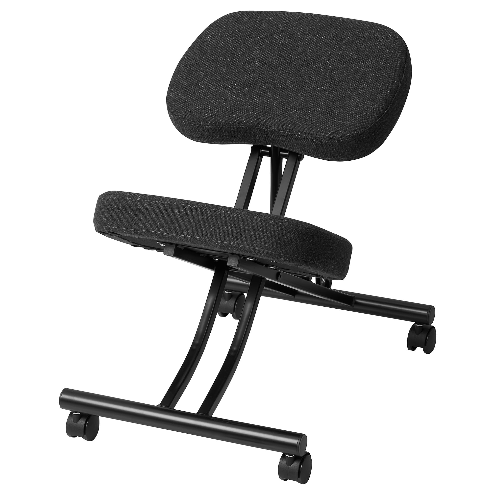 ProTuning EIFRED Kniestuhl Gunnared Schwarz-Grau, Zeitgenössisch, Kniestuhl, Stuhl, Arbeitszimmer, Ergonomisches Kniegelenk, Metall, Schaumstoff, Schwarzgrau, 66 cm x 45 cm x 67 cm, 100 kg, Indoor