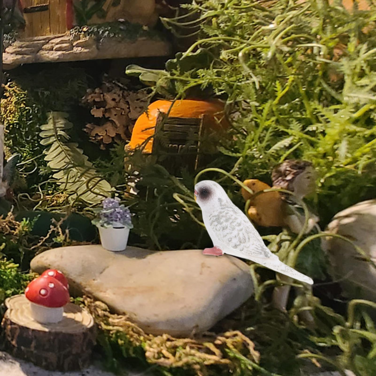 Amazon.co.jp: INOOMP 3個リアルなインコ モダン鳥の装飾 彫刻