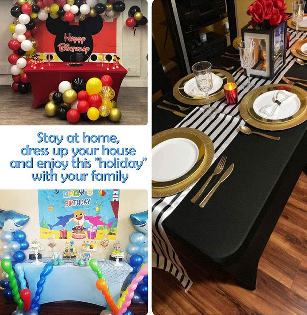 Bonnorth Rectangular Fitted Spandex Tablecloths Stretchable Patio Table Covers for Birthday Party Wedding Pop Up Shop More Flexibility & Weight (Brown, 8FT)