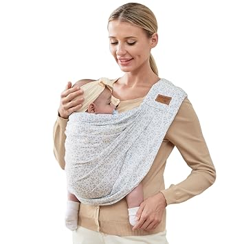 Baby Sling Carrier for Newborn, Adjustable Easy Wearing Baby Nursing Wrap Sling, Soft Cotton Baby Front Holder Carrier for Infant Toddler Life Travel Essential Gifts Blue Flower