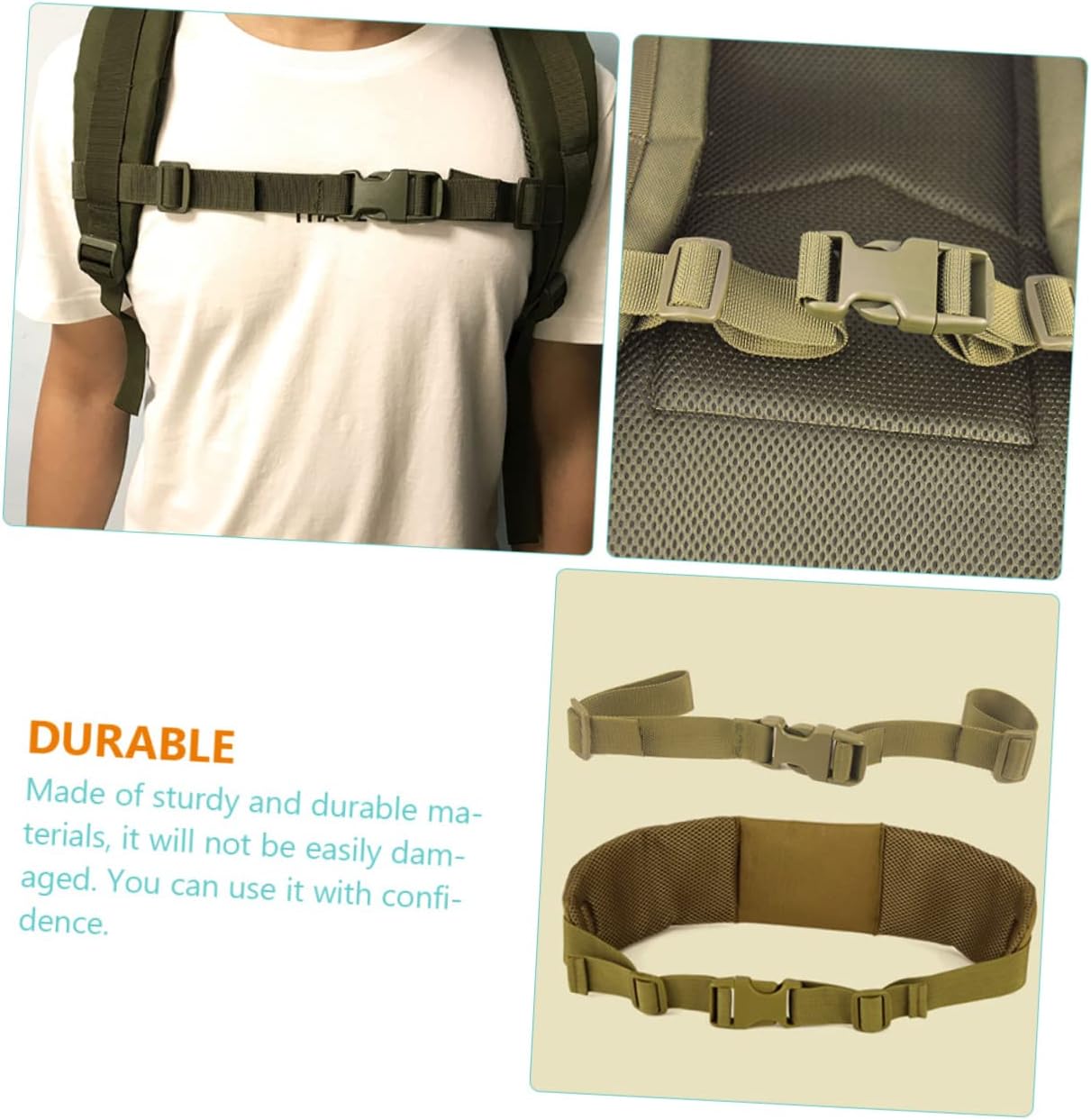Toddmomy Backpacks Sternum Straps Set of 2 Quick Release Backpack Accessories for Use image 5