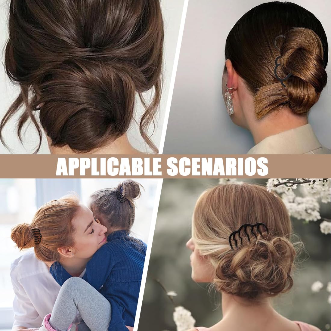 5 Piezas Peine Lateral del Pelo del Metal, Horquillas para el Cabello para Mujer, Peinetas para el Pelo, Peine Lateral, Pasador Francés, Peine de Diapositivas para Mujeres y Niñas, 3 Tamaños