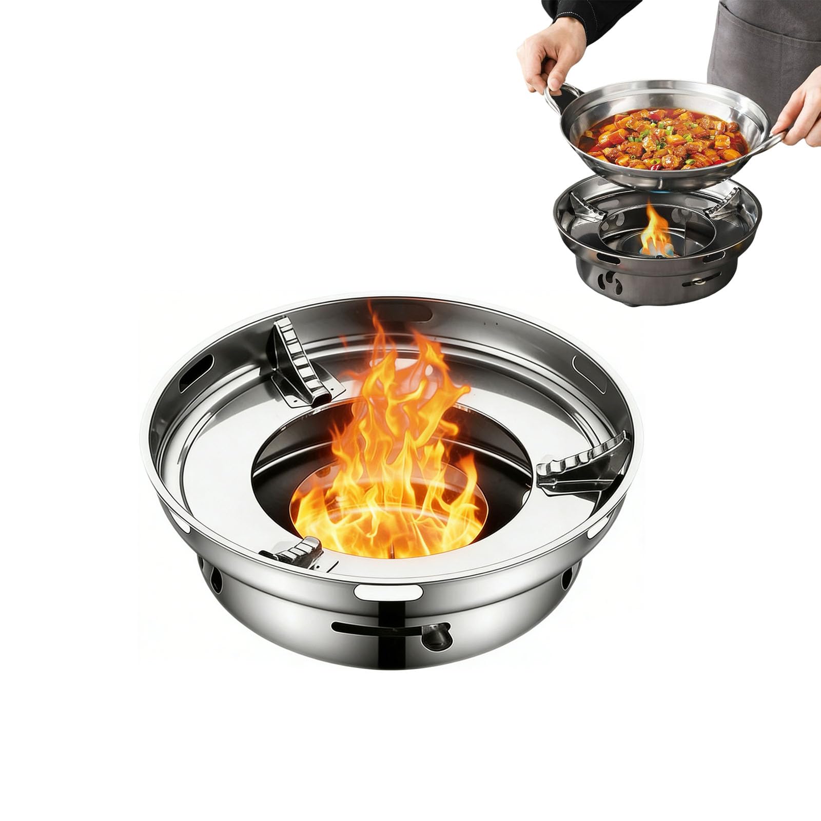 Vastsea Spirit Cooker, Stainless Steel Compact Alcohol Cooker, Alcohol Stove Camping, for Cooking, Camping, Trekking, Garden Picnic