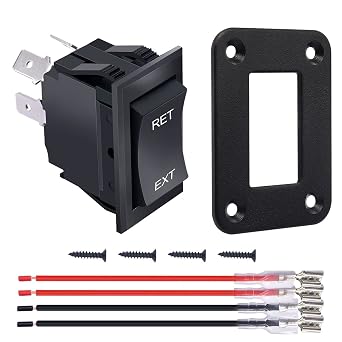 weideer Power Stabilizer Switch RV Jacks Leveling Momentary Reverse Polarity Rocker Switch 20A 12V DC with Harness Screws for Camper 5th Wheel Trailer Awnings