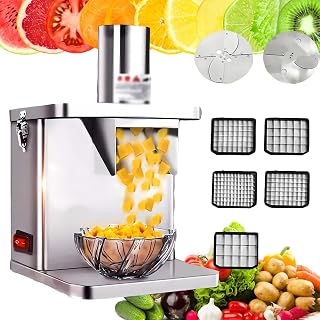 3-in-1 Electric Vegetable Chopper & Slicer, Multifunctional Automatic Dicer, Large Feed Port Fruit Shredder, Multi-Blade Food Processor for Quick Meal Prep