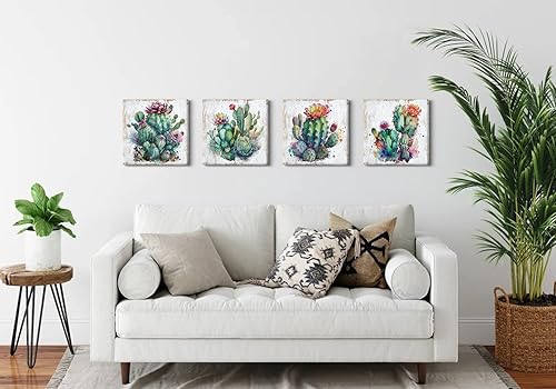 Miniatura 5 de AIYISU Arte de pared de lienzo de cactus suculento, imágenes de plantas verdes, bohemio, impresiones sobre lienzo, carteles, pinturas botánicas