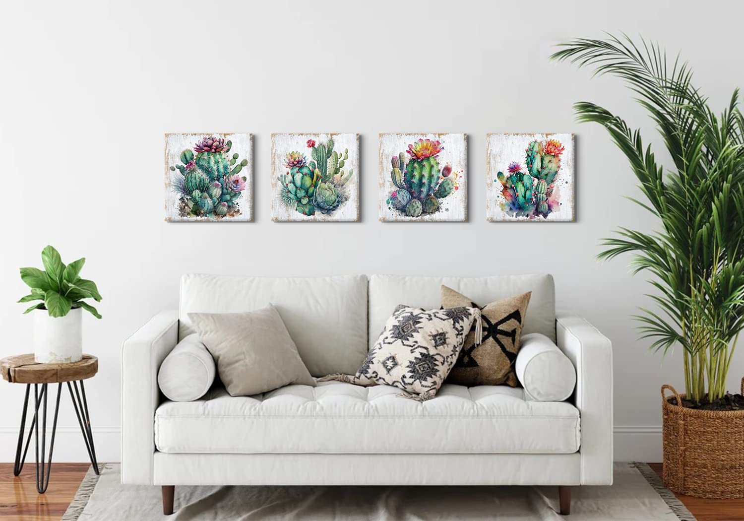 Poster Vintage In Metallo Con Cactus E Piante Grasse – Decorazione Da Parete Retrò 30,5x20,3 Cm