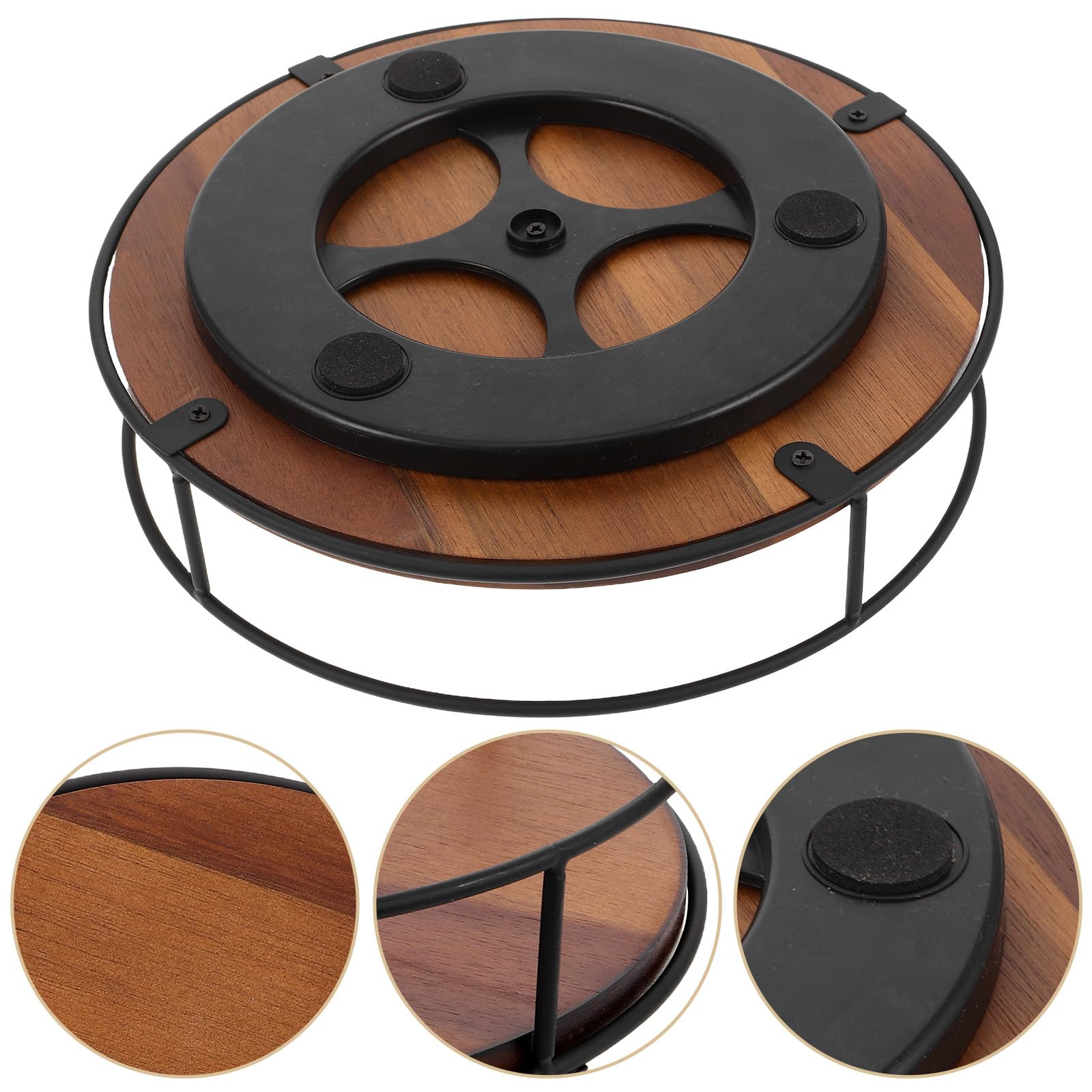 Plato Giratorio y Acabado Natural de Madera Redondo para Especias Diseño Elegante Organizador Versátil y Ahorra Espacio para Cocina y Gabinete