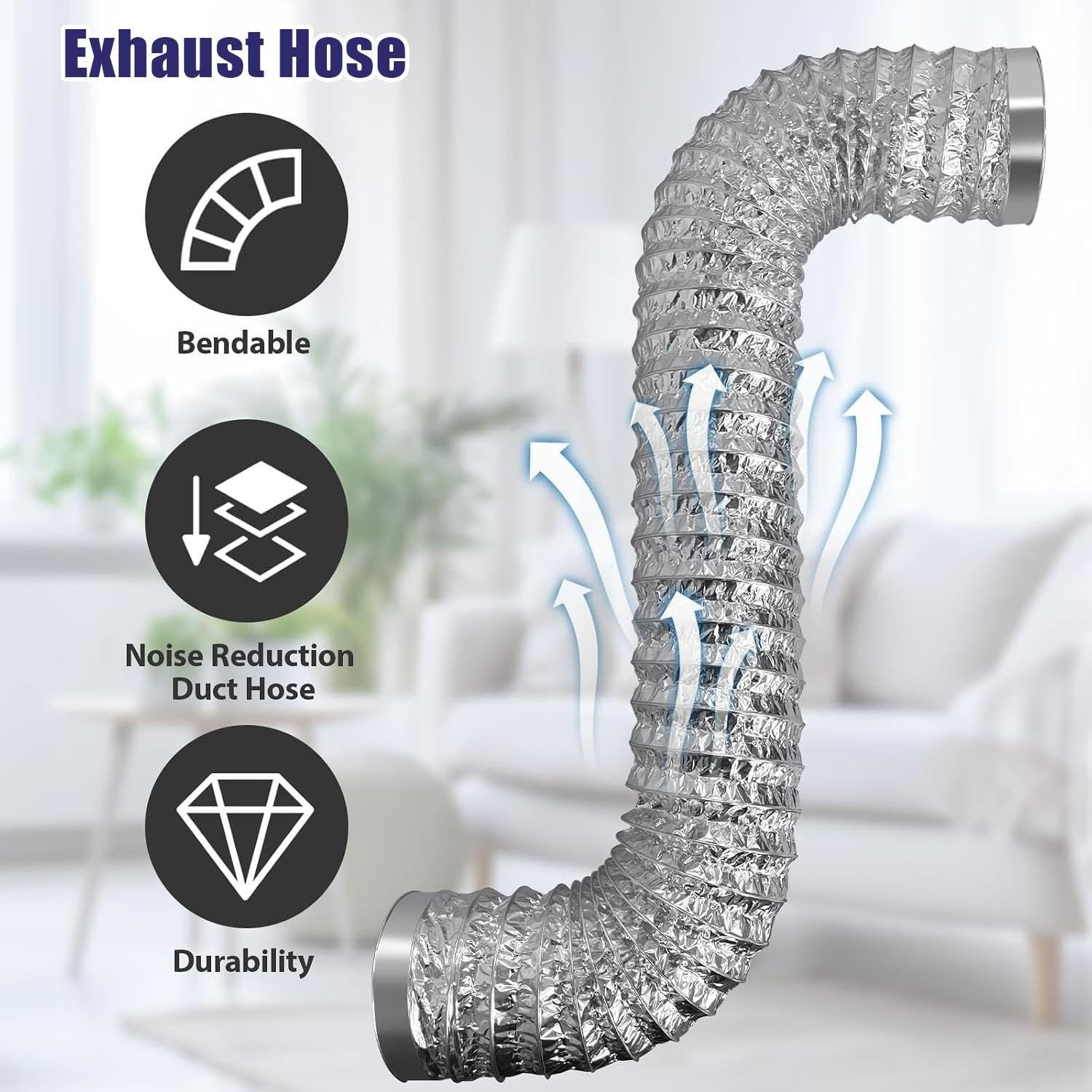 Tuyau D'évacuation D'air En Aluminium Flexible Pour Ventilation 120mm