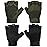 FIORETTO Fingerless Gloves for Airsoft Shooting Half Finger Hunting Hiking Cycling Driving Motorcycle Climbing Work Gloves 2 Pairs(Black+Green) Small
