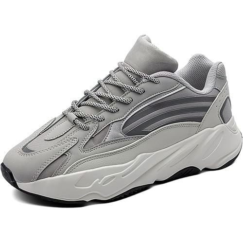 Mens Chunky Platform Thick Fashion Sneakers Mesh Breathable Athletic Tennis Casual Sports Walking Shoes