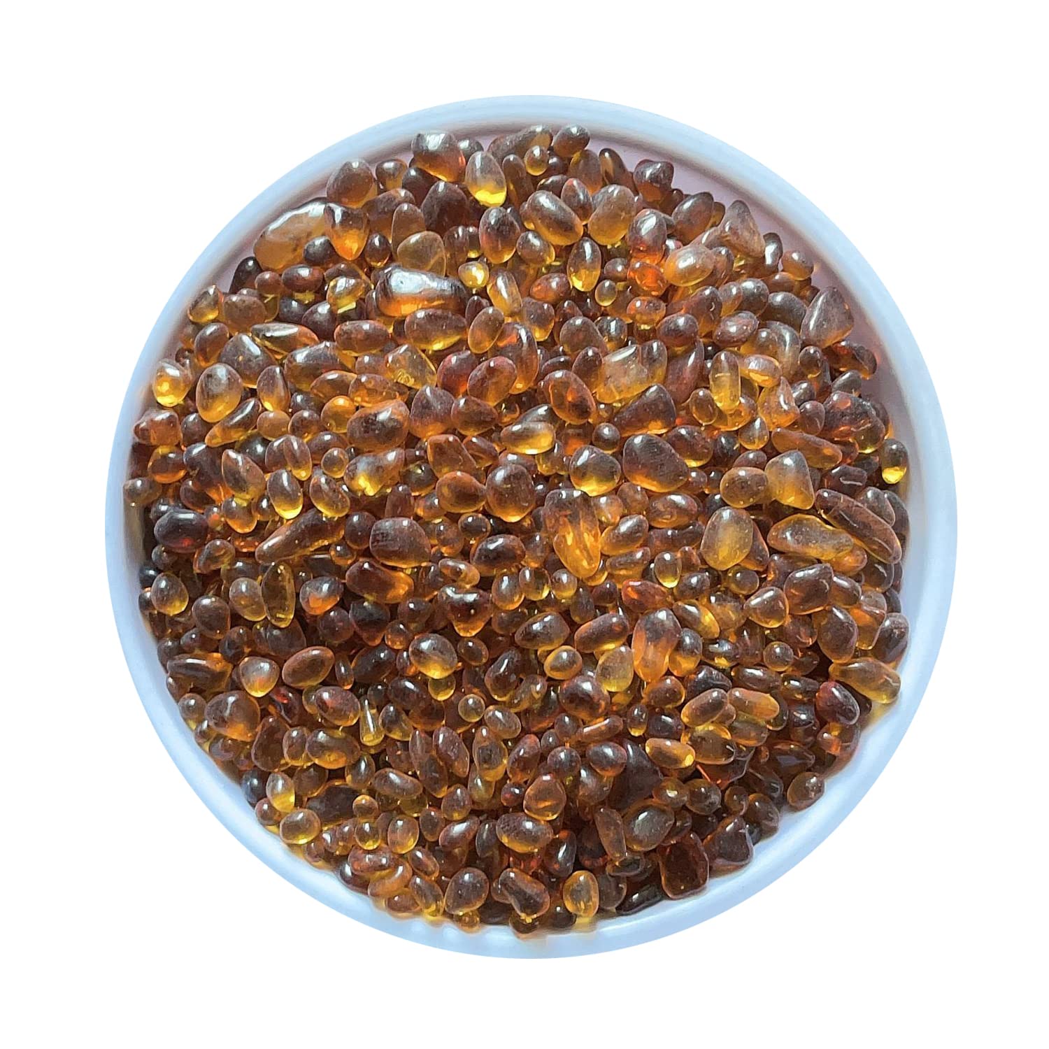 KISEER Mini Clear Glass Stone Bulk 1 LB Glass Beads Gems Marbles Pebbles Gravel Rock for Aquarium, Fish Tank, Garden, Vase Fillers, Succulent Plants Decor (Amber)