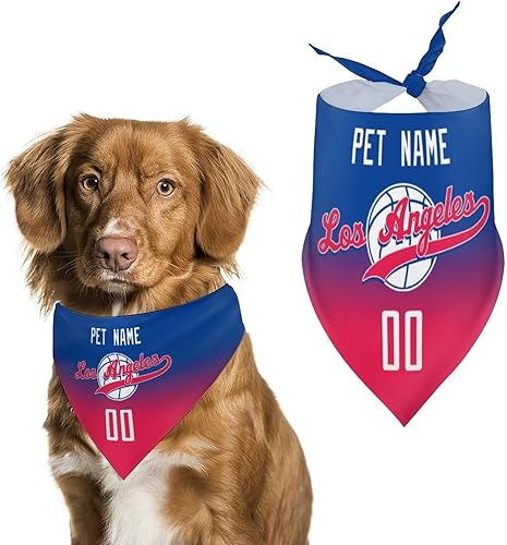 Miniatura 137 de Bandana personalizada para perro de baloncesto para perro, bufanda para mascotas, color del equipo con nombre y número de nombre, regalos