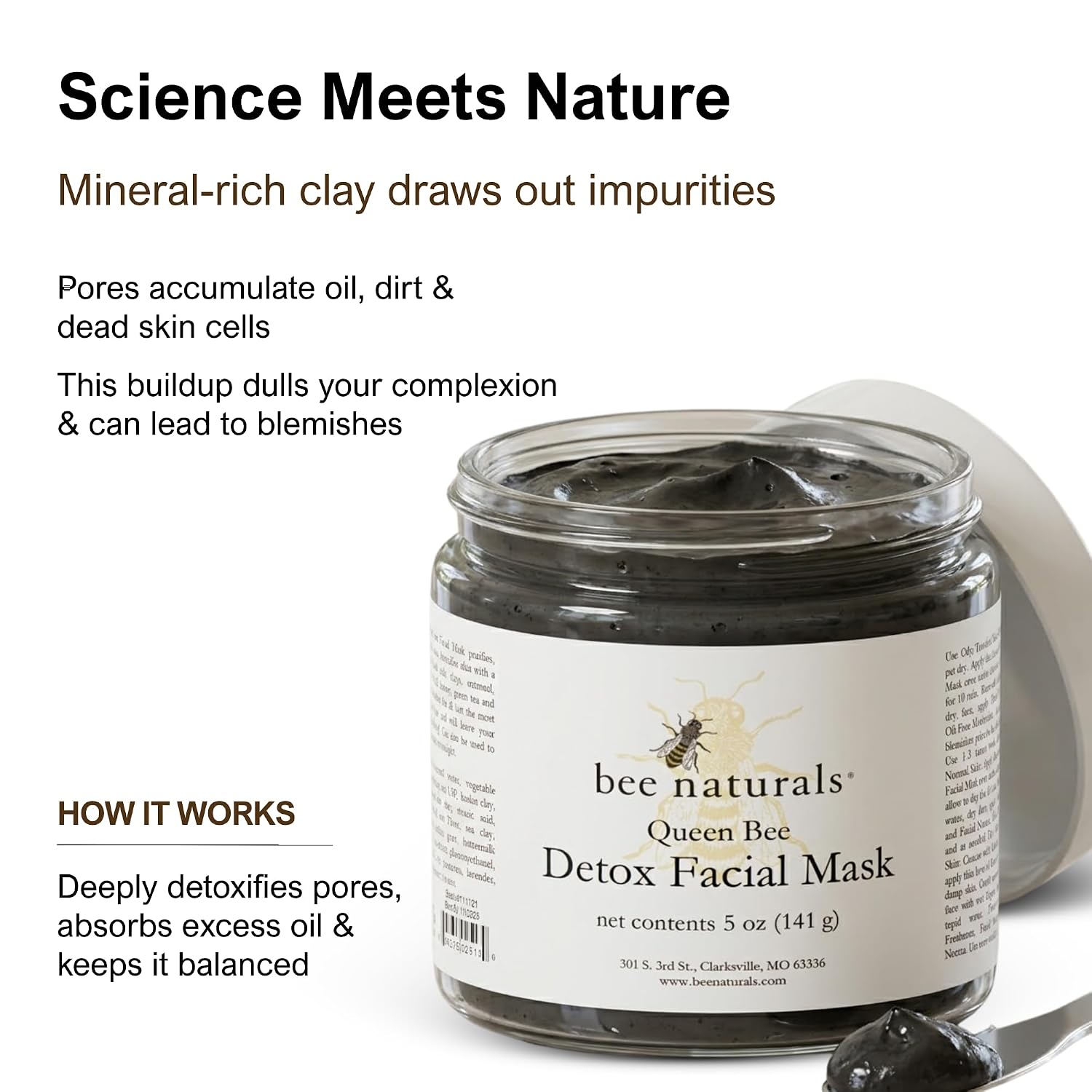 Detox Facial Mask- Mineral Rich Clays,Oatmeal, Lavender, Buttermilk and Green Tea- Cleanse, Clarify, Exfoliate and Tighten Skin- Congested, Oily or Troubled Face and Neck Skin- Cruelty Free