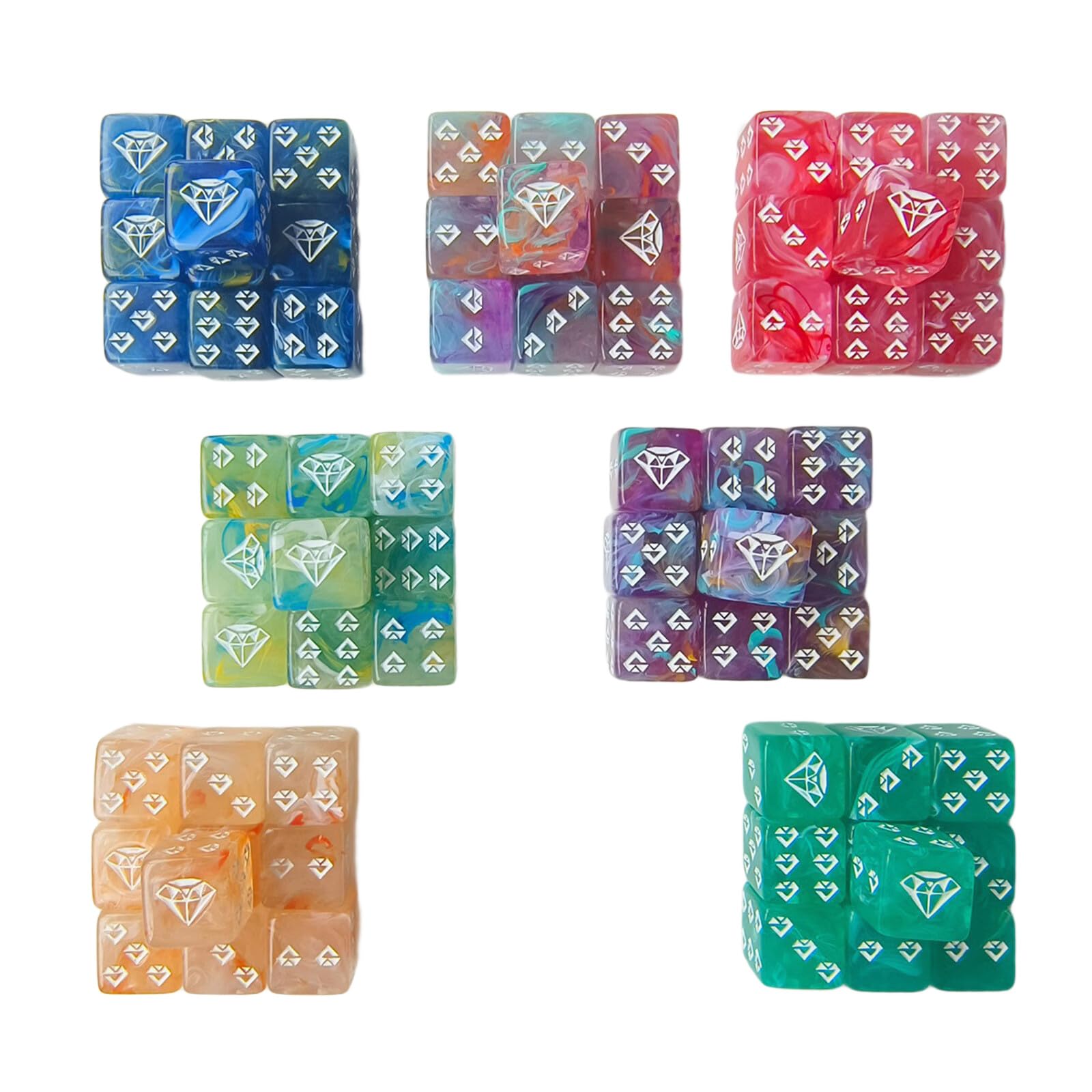 Lot De 10 Dés Acryliques Effet Bijou – 6 Faces, Coins Ronds, Parfaits Pour Jeux De Rôle Et Soirées Gaming