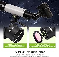 Vista 4 de Astromania T2 T Ring y adaptador de cámara de telescopio M42 T-Mount, anillo T para cámara Nikon SLR/DSLR con bayoneta F y adaptador T de 1,25