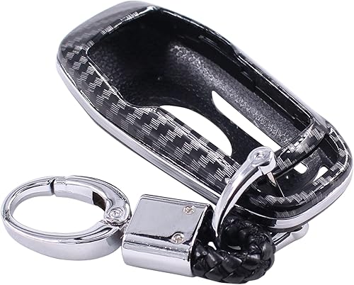 NewYall Funda inteligente de fibra de carbono con llavero para Ford Edge F-150 F-250 Super Duty Mustang 2015-2017 Explorer 2016-2017 Fusion para