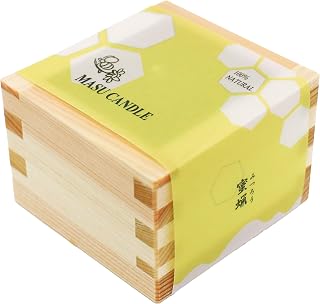 かべがみ革命 キャンドル 枡キャンドル 蜜蝋 アロマ 木製 ひのき枡 国産 7時間 32g